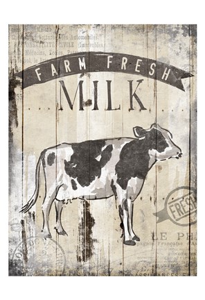 Framed Farm Fresh Milk Print