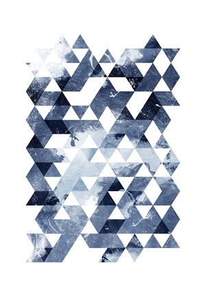 Framed Blue Triangles Print