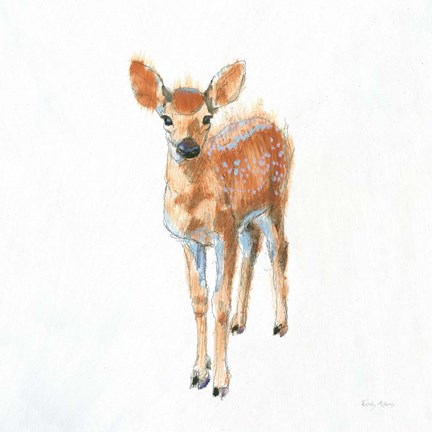 Framed Into the Woods III on White no Border Print