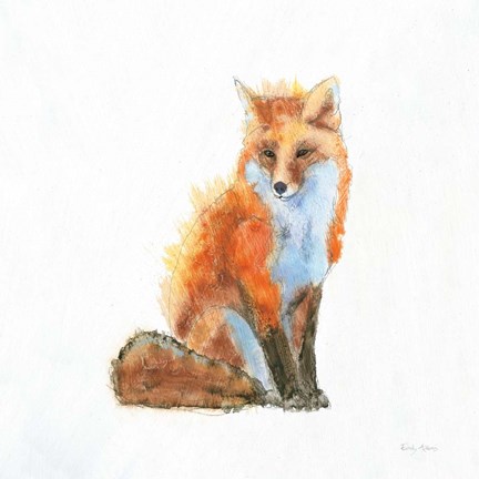 Framed Into the Woods IV on White no Border Print