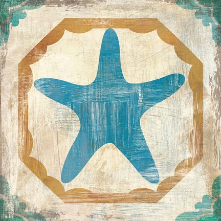 Framed Bohemian Sea Tiles IX Print