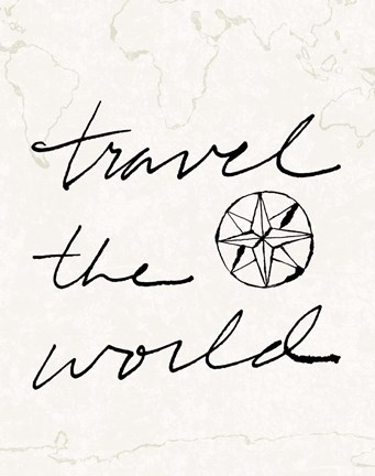 Framed Mapped Shorelines IV Neutral Print