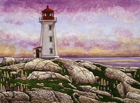 Framed Nova Scotia - Peggy&#39;s Cove Lighthouse Print
