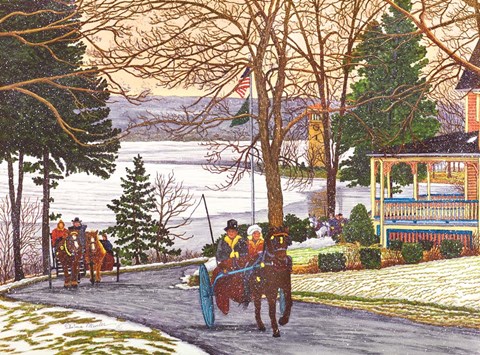Framed Chautauqua - Currier And Ives Ride Print