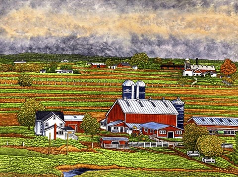 Framed Farm Country, Lancaster Co, Pa Print