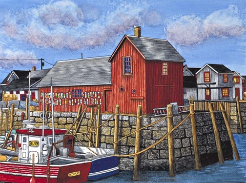 Framed Rockport Motif I, Maine Print