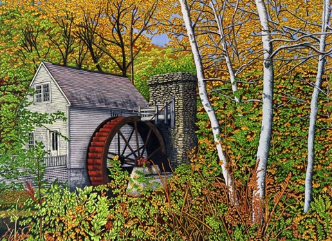 Framed Waterwheel, E Dorset Vt Print