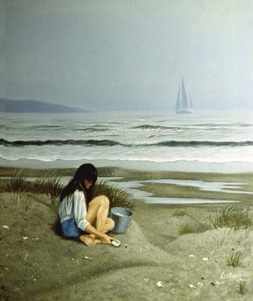 Framed Day on the Beach 11 Print