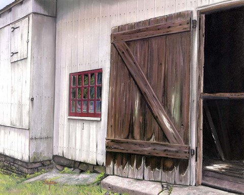 Framed Old Barn Door Print