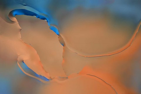 Framed Blue and Orange Flow Print