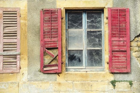 Framed Red Shutters Print