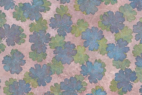 Framed Macleaya Leaf Blue and Green Print