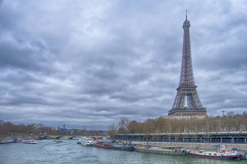 Framed Eiffel Tower and Seine in Paris Print