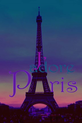 Framed J&#39;adore Paris - Eiffel Tower Print