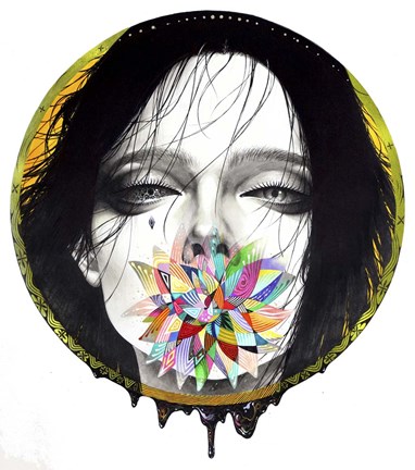 Framed Black Blossom Print