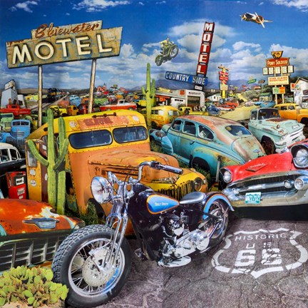 Framed Blue Highway 1 Print