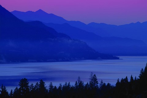 Framed Blue and Purple Mountains Print