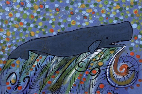 Framed Petroglyph Sperm Whale Print