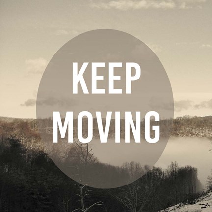 Framed Foggy Mountain Motivation II Print