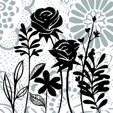 Framed Floral Mist I Print