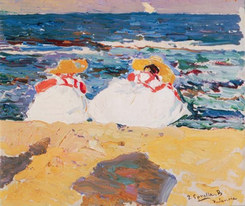 Framed Beach at Valencia Print