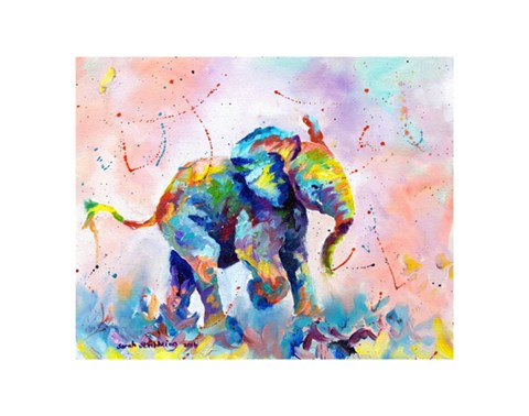 Framed Colorful Elephant Print