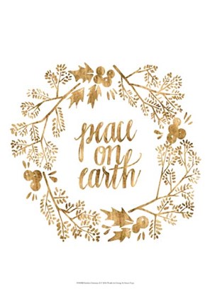 Framed Golden Christmas II Print