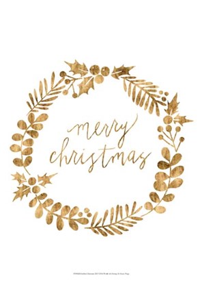 Framed Golden Christmas III Print