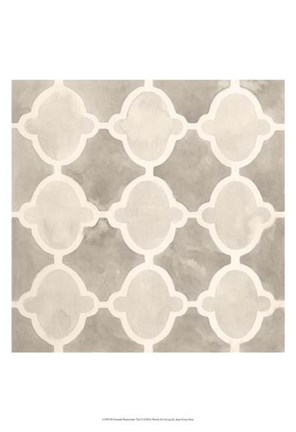 Framed Neutral Watercolor Tile II Print