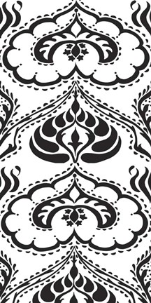 Framed B&amp;W Arabesque Panels II Print