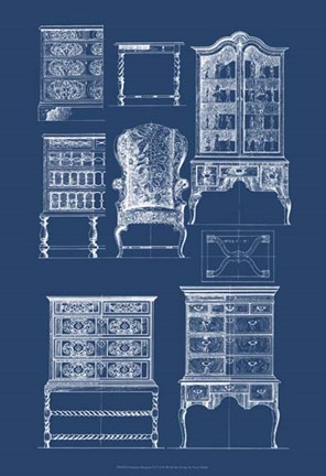 Framed Furniture Blueprint II Print