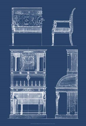 Framed Furniture Blueprint III Print