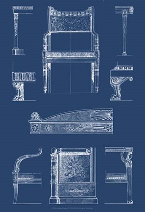 Framed Furniture Blueprint IV Print