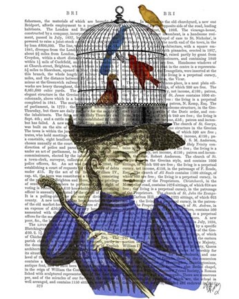Framed Woman with Birdcage Hat Print