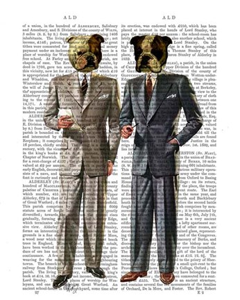 Framed Bulldogs in Suits Print