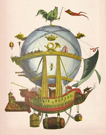 Framed Minerve Hot Air Balloon Print