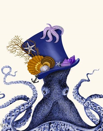 Framed Octopus Nautical Hat Print