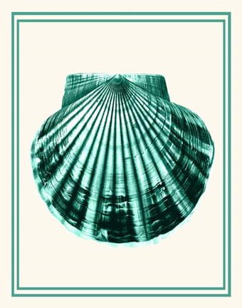 Framed Mixed Nautical Green on Cream d Print