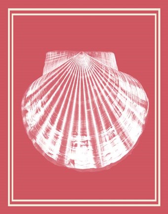 Framed Mixed Nautical White on Coral e Print