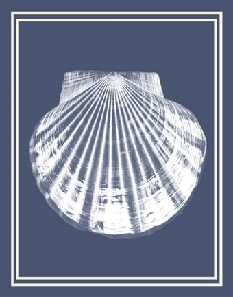Framed Mixed Nautical White on Indigo Blue b Print