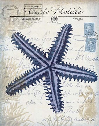 Framed Seaside Postcard Cream a Print