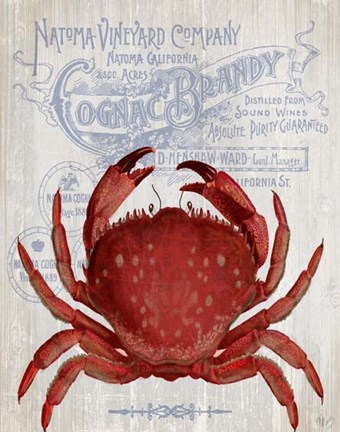 Framed Crab Prohibition Crab On White Print