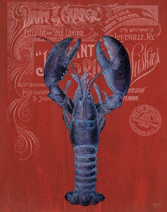 Framed Lobster Prohibition Lobster On Red Print