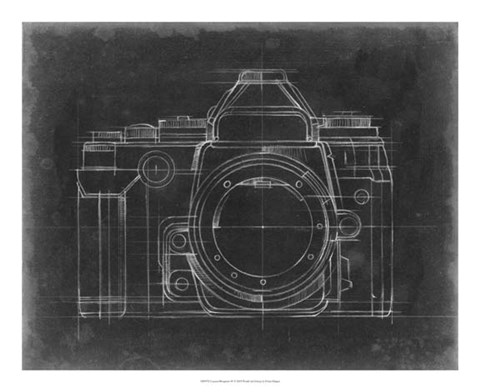 Framed Camera Blueprints IV Print
