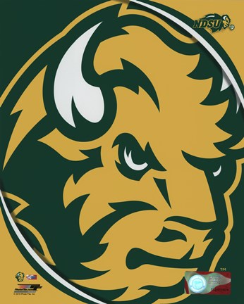 Framed North Dakota State Bison 2016 Logo Print