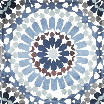 Framed Moroccan Blues IV Print