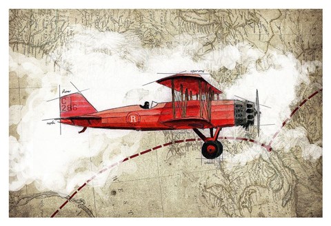 Framed Biplane 3 Print