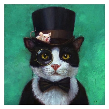 Framed Tuxedo Cat Print