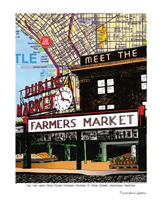 Framed Pike Place Market Seattle Print