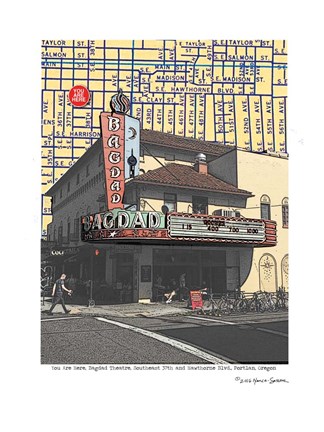 Framed Bagdad Theatre Portland Print